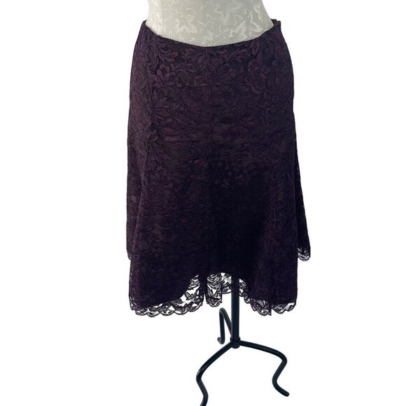 Ralph Lauren Purple Lace Midi Skirt - Picture 1 of 8